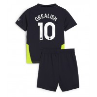 Manchester City Jack Grealish #10 Fußballbekleidung Auswärtstrikot Kinder 2024-25 Kurzarm (+ kurze hosen)